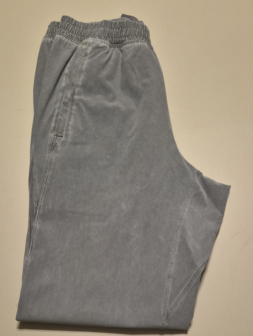 Men's Gray Elastic-Waist Casual Pants